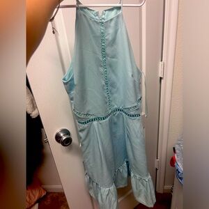 Halter blue dress